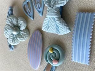 Mavi Desenli Toka Seti