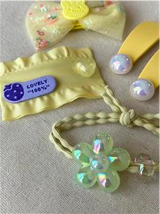 Sarı İncili Toka Seti 