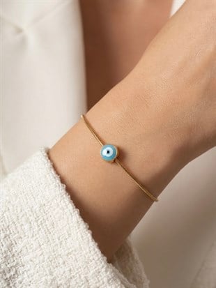 Mavi Nazar Boncuklu İnce Bileklik