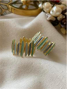 Mavi Yeşil Mineli Sticks Halka Küpe