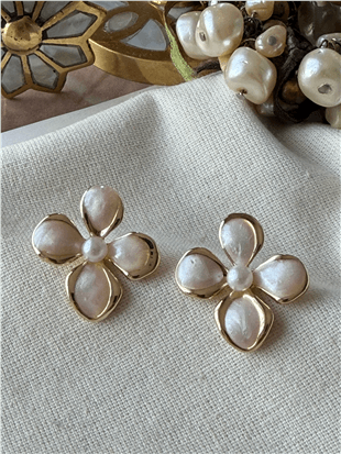 Mineli Çiçek Küpe