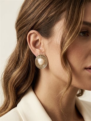 Mineli Desenli Plaka Küpe