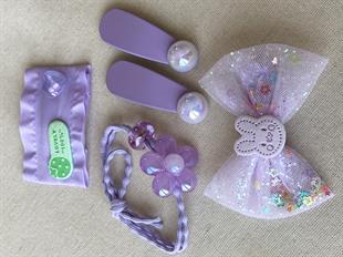 Mor İncili Toka Seti 