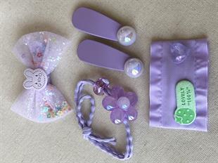 Mor İncili Toka Seti 