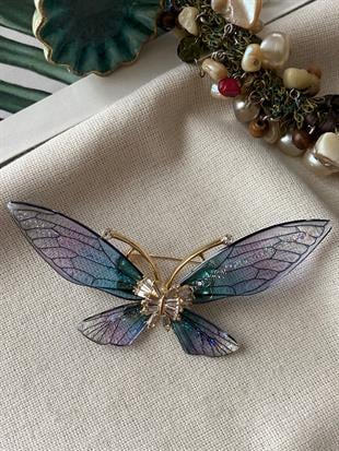 Mor Kelebek Broş