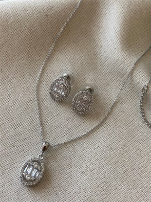 Oval Baget Kolye Set