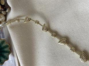 Özel Seri 14K Beyaz Taşlı Bileklik