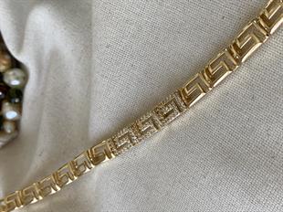Özel Seri 14K Grek Taşlı Bileklik