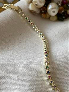 Özel Seri 14K Renkli Taşlı Çıtır Yıldızlar Bileklik