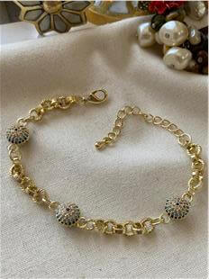 Özel Seri 14K Taşlı Göz Boncuk Bileklik