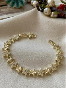 Özel Seri 14K Taşlı Yıldız Bileklik