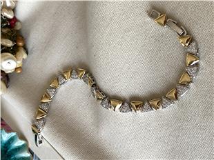 Özel Seri Çift Renk Taşlı Üçgen Bileklik