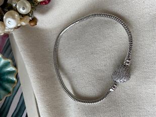 Özel Seri Klipsli Taşlı Kalp Bileklik