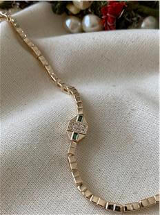 Özel Seri Küp Model Yeşil Taşlı Sembol Bileklik