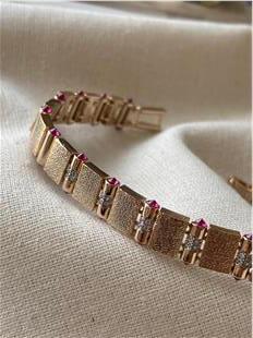 Özel Seri Pembe Taşlı Blur Desen Bileklik