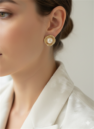 Parlak Detaylı Döngü Küpe