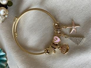 Pembe Deniz Yıldızı Charmlı Bileklik