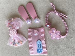 Pembe İncili Toka Seti 