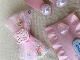 Pembe İncili Toka Seti 