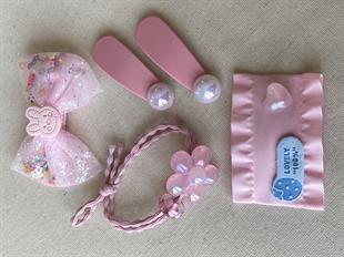 Pembe İncili Toka Seti 