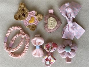 Pembe Kalpli Ayıcık Toka Seti