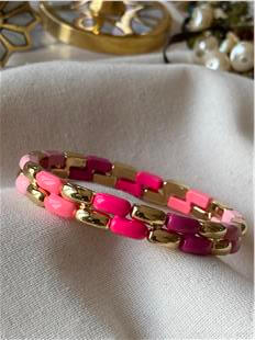 Pembe Z Model Porselen Esnek Bileklik