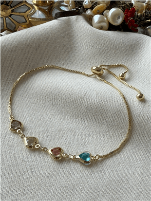 Renkli Kalpli Asansörlü Bileklik