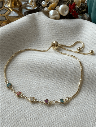 Renkli Minik Kalpli Asansörlü Bileklik