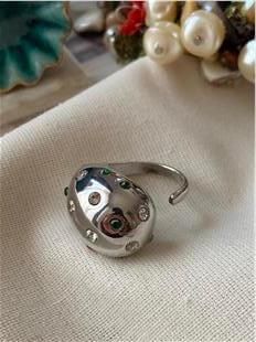 Renkli Taşlı Silver Bubble Yüzük