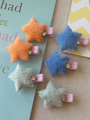 Renkli Tüylü Yıldız Toka