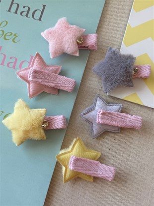 Renkli Tüylü Yıldız Toka