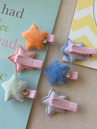 Renkli Tüylü Yıldız Toka