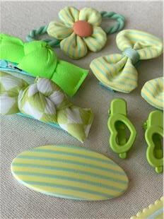 Yeşil Çizgili Toka Seti 