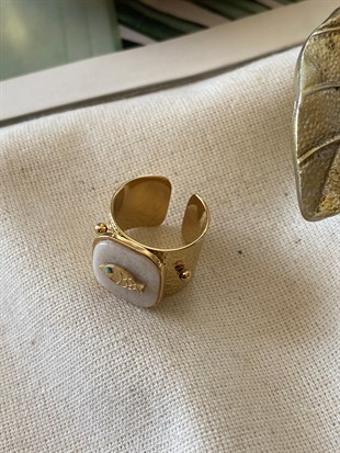 Ayarlanabilir Sedef Balık Yüzük