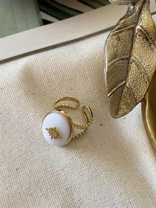 Çelik Ayarlanabilir Sedef Kuzey Yüzük 