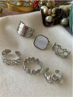 Sedefli Silver Çoklu Yüzük Seti