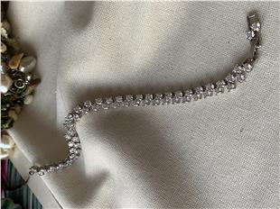 VIP Silver Çift Sıra Salkım  Bileklik