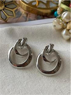 Silver İç içe Halka Küpe