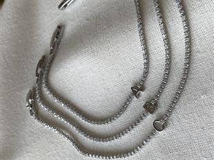 Silver İnce Suyolu Harf Bileklik