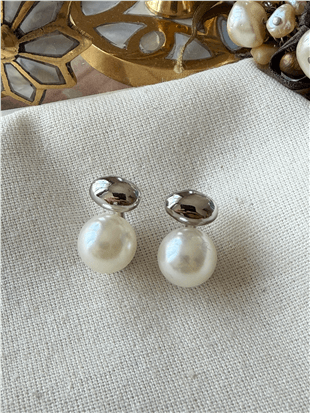 Silver Mini İnci Küpe