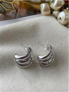 Silver Mini Kaburga Küpe