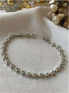 Silver Ortası Taşlı Sıralı Yıldızlar Bileklik