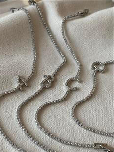 Silver Suyolu Model Taşlı Harf Bileklik