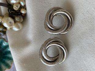 Simli Silver Döngü Küpe