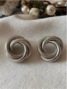 Simli Silver Döngü Küpe