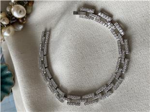 Sıralı Taşlı Dikdörtgen Bileklik