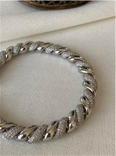 Taşlı Silver Sarmal Bileklik