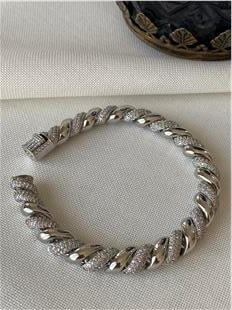 Taşlı Silver Sarmal Bileklik