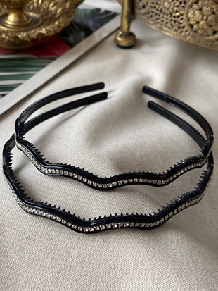 Siyah Taşlı Wawe Taç