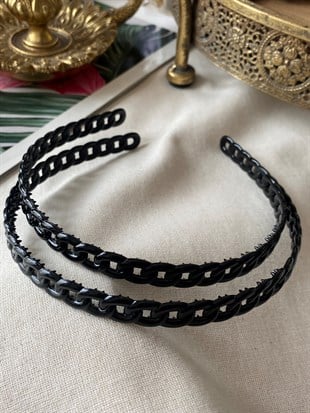 Siyah Zincir Motif Taç